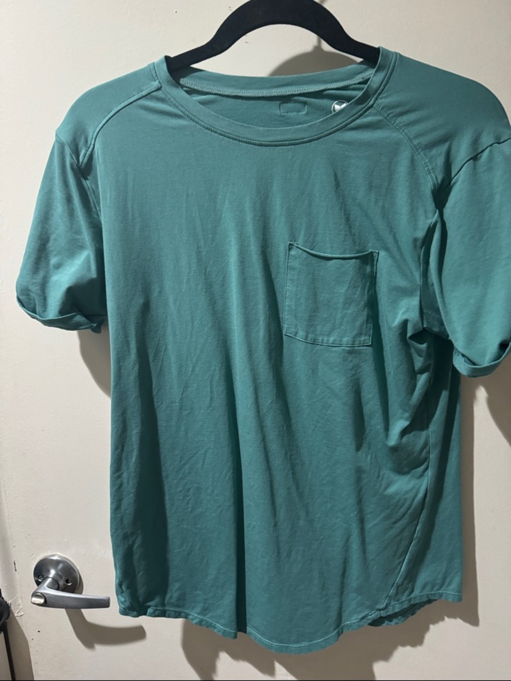 Women’s Teal Pocket Crew Neck Shirt
